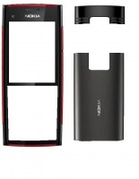 originální přední kryt + kryt baterie + horní kryt Nokia X2 black red