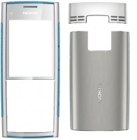 originální přední kryt + kryt baterie + horní kryt Nokia X2 silver blue
