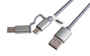 originální datový kabel iGET Combo 2A USB-C a microUSB pro outdoor telefony s prodlouženým konektorem 1m - 