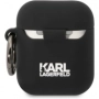 Karl Lagerfeld pouzdro Karl Lagerfeld and Choupette silikonové pro Apple AirPods 2017, AirPods 2019 black - 