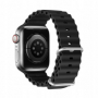 Dux Ducis výměnný silikonový pásek Ocean Wave pro Apple Watch, Watch 2, 3, 4, 5, 6, 7, 8, 9, SE, SE 2. gen, verze 42, 44, 45, 49 mm black